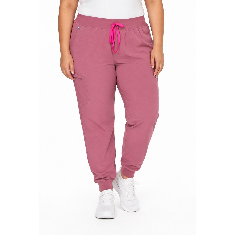 Figs Womens Zamora Joggers Scrubs Pants Size 4XL Mauve Pink Drawstring Technical